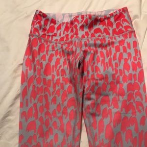 Also Yoga Pink Cheetah Cropped Pants